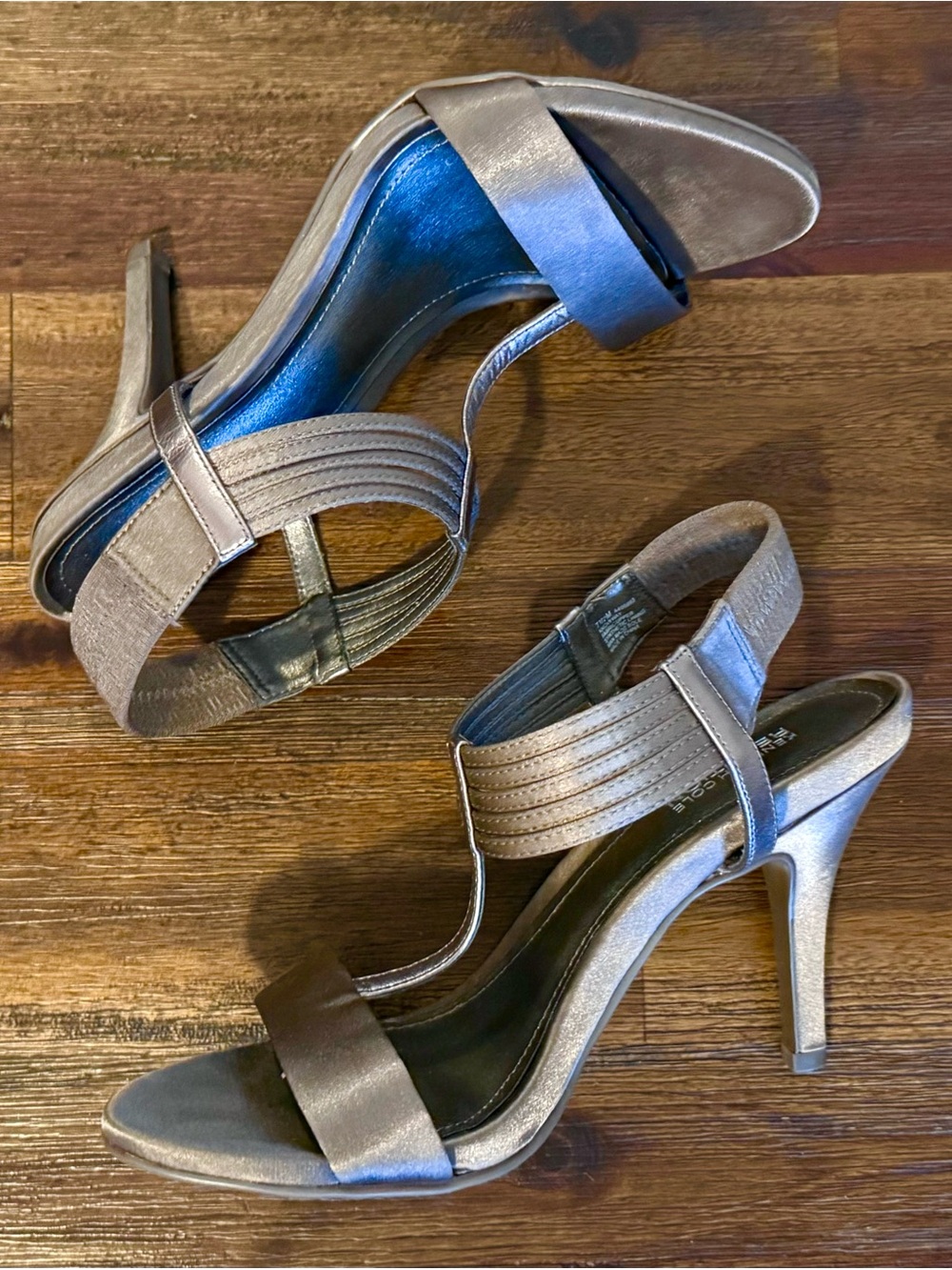 Kenneth Cole Reaction KNOW WAY Women SIZE 7.5M - Bronze Strappy 3.5" Heels DEAL